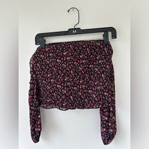 Wild fable floral top off the shoulder